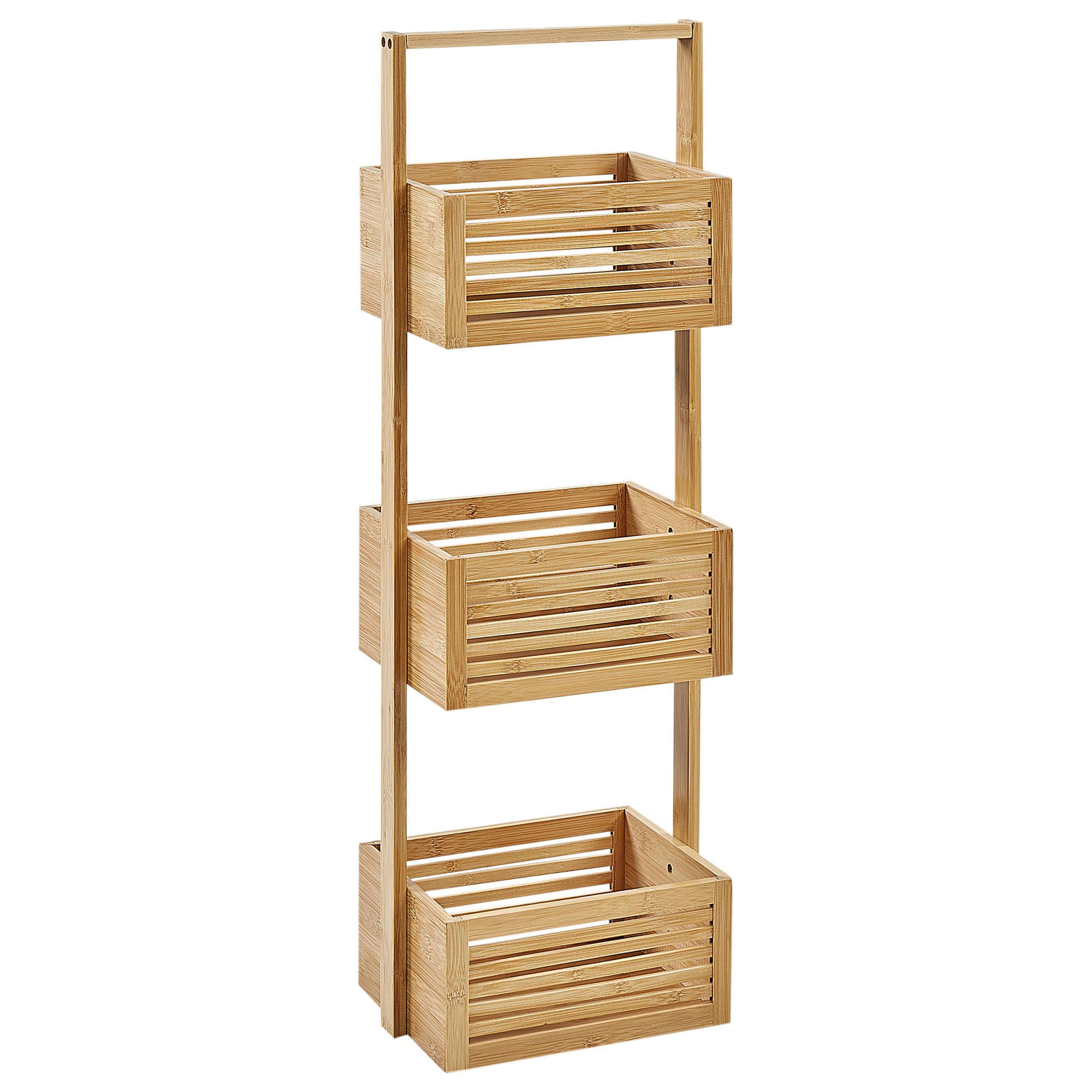 REGAL Bambusholz Hellbraun Waverly - Hellbraun, Holz (27/80/20cm) - Beliani