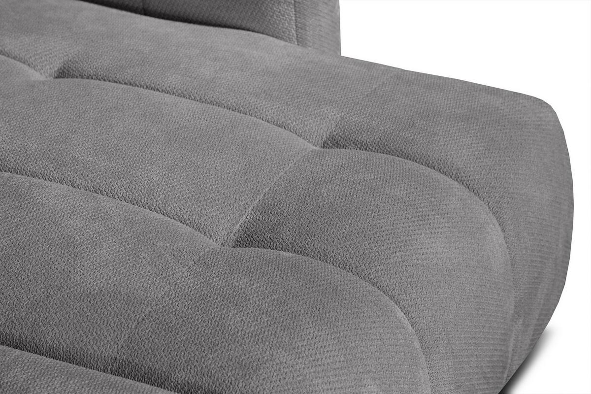 ECKSOFA KIMI 3-Sitzer, ausziehbarer Sitz, verstellbare Kopfstützen, grau - Schwarz/Grau, Holzwerkstoff/Textil (270/160cm) - Wozimo