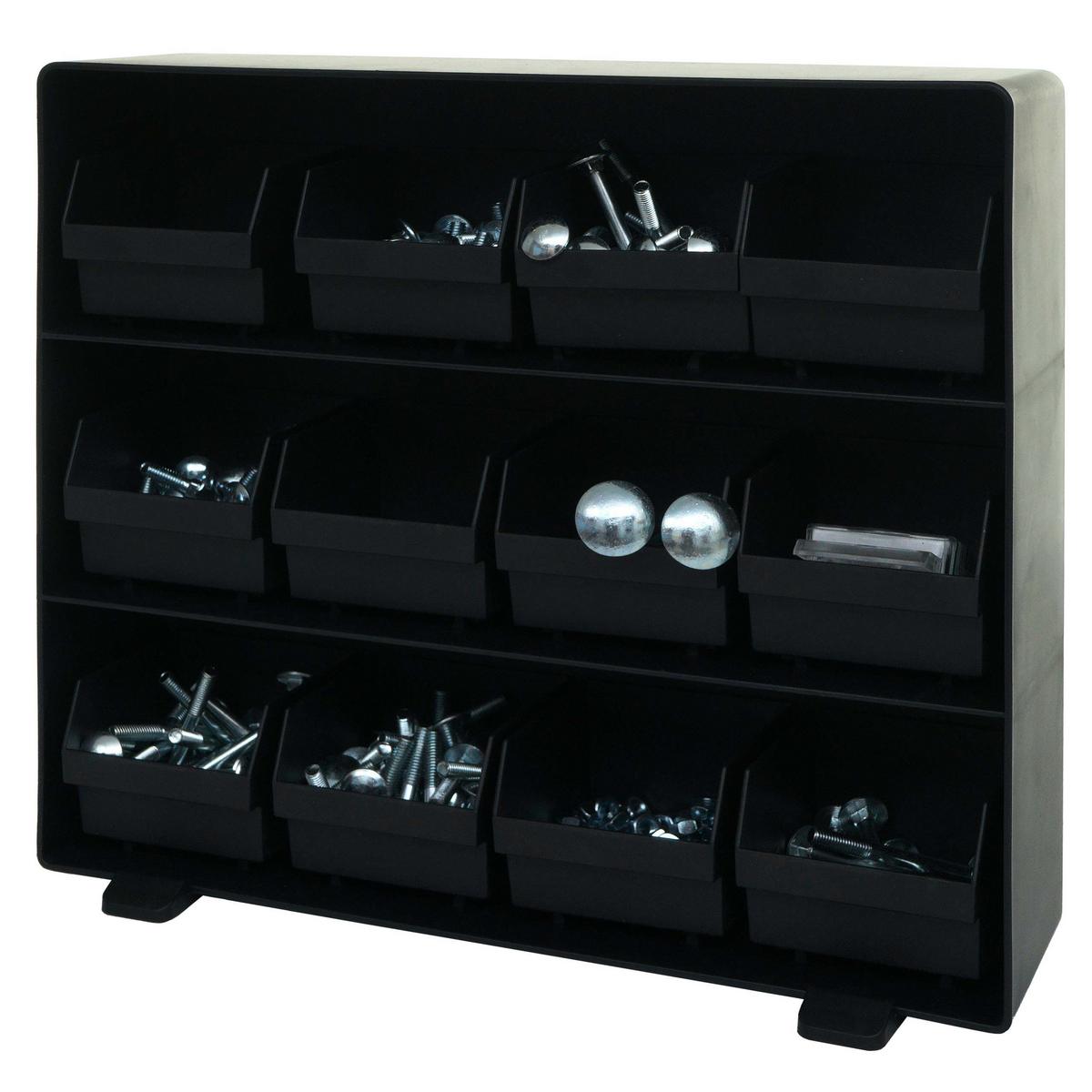 AUFBEWAHRUNGSBOX eckig Schwarz - Schwarz, Kunststoff (33/29/8cm) - MCW