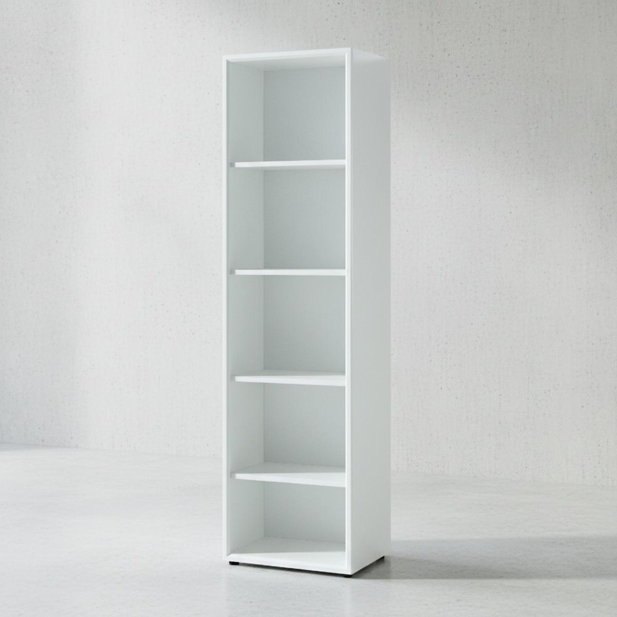 AKTENREGAL hoch schmal MUENCHEN 50x37x196 cm | 5 Ordnerhöhen | Weiß - Weiß, Holzwerkstoff (50/196/37cm) - KADIMA DESIGN