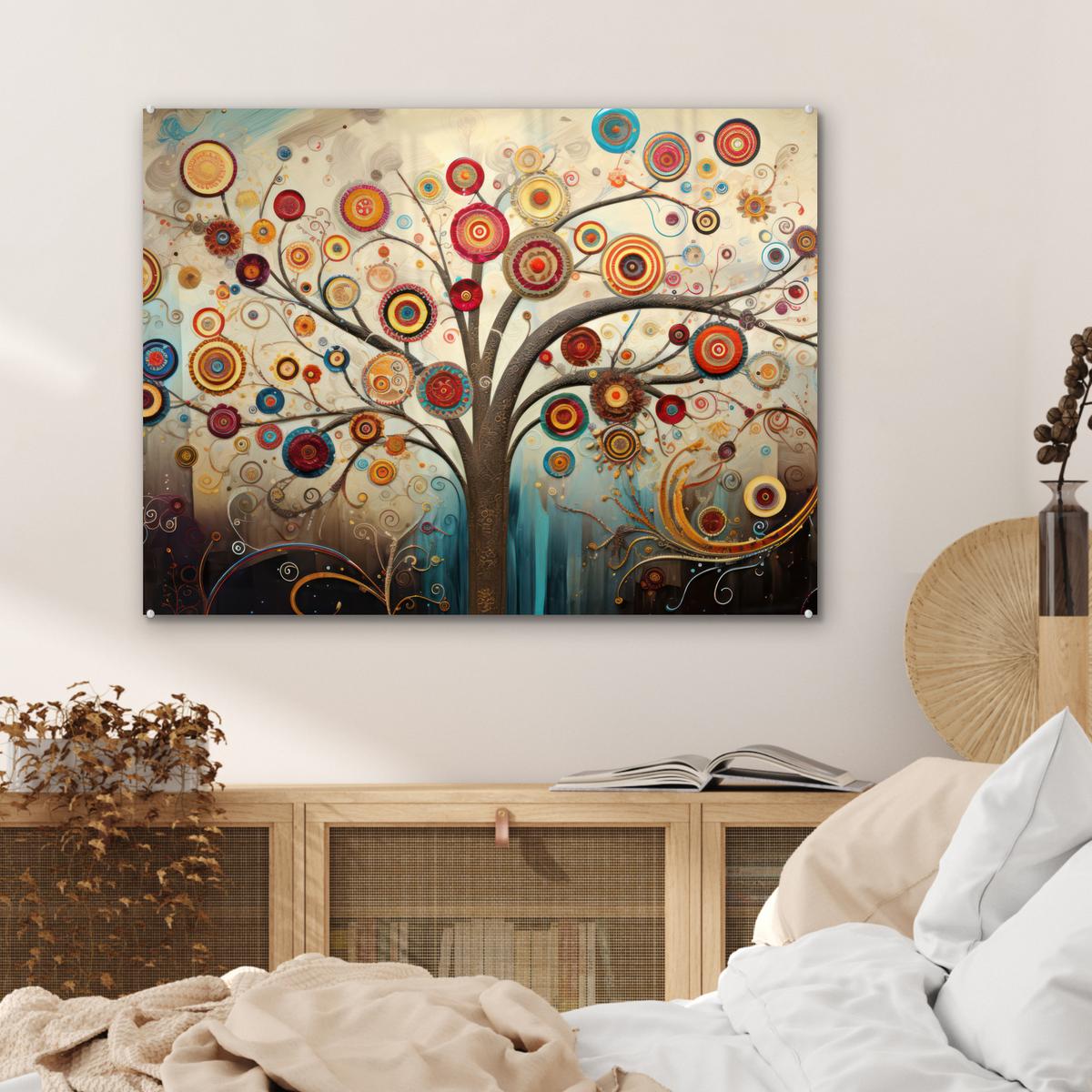 ACRYLGLASBILD Baum - Baum des Lebens - Farbe 80x60 cm - Braun, Glas (80/60cm) - MuchoWow
