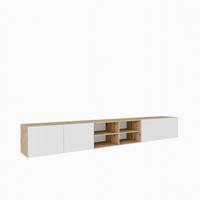 LOWBOARD LIVO 300/41/40 cm, Hängender TV-Schrank Eiche Artisan - Weiß/Eiche Artisan, Holzwerkstoff (300/41/40cm) - MASSENO