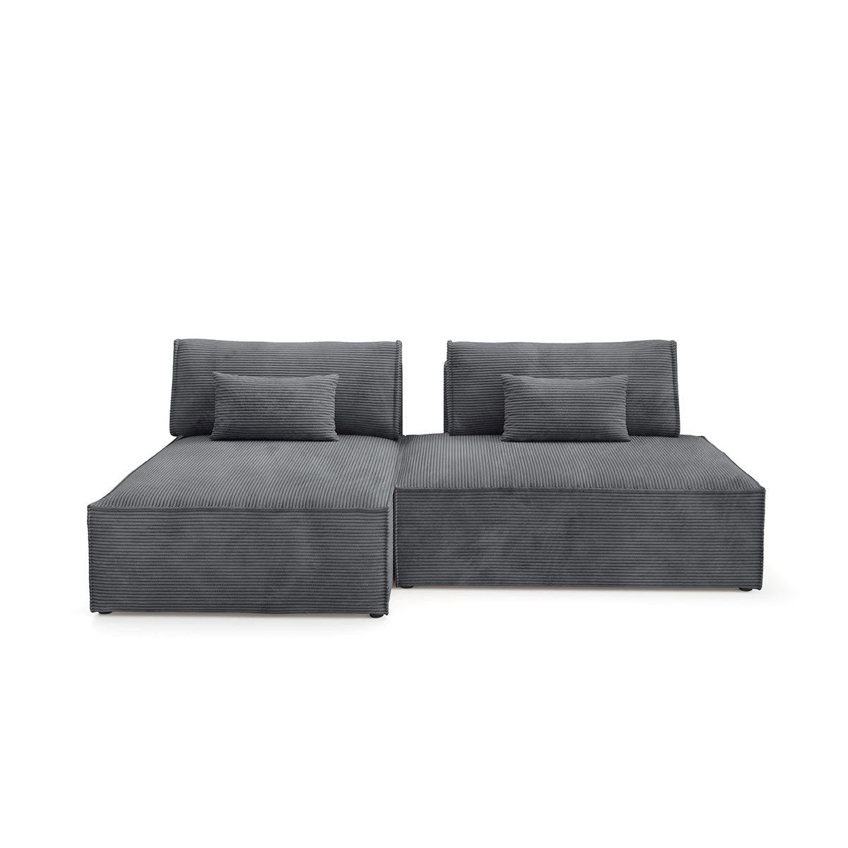 ECKSOFA Georgia Grau - Grau, Holz (236/148cm) - Petits-meubles
