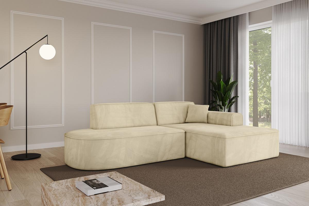 ECKSOFA Ottomane Rechts IREA-L1-v3 - 232x165x77 cm Beige - Taupe, Holzwerkstoff/Textil (232/165cm) - ALTDECOR