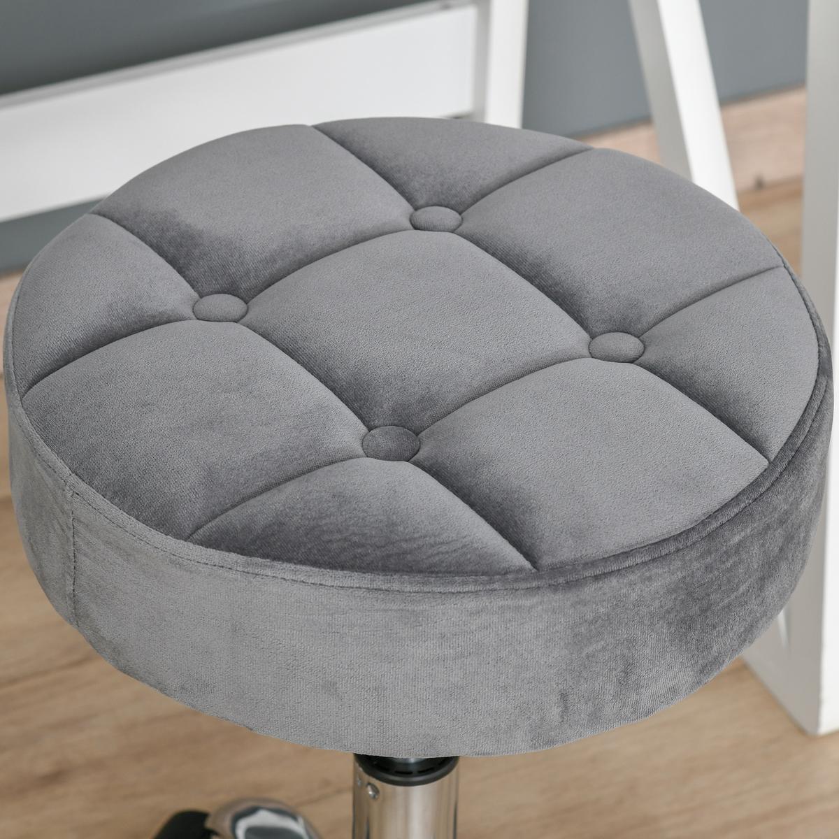 SALONSTUHL mit Rädern, Hellgrau - Hellgrau, Kunststoff (35/61/35cm) - HOMCOM