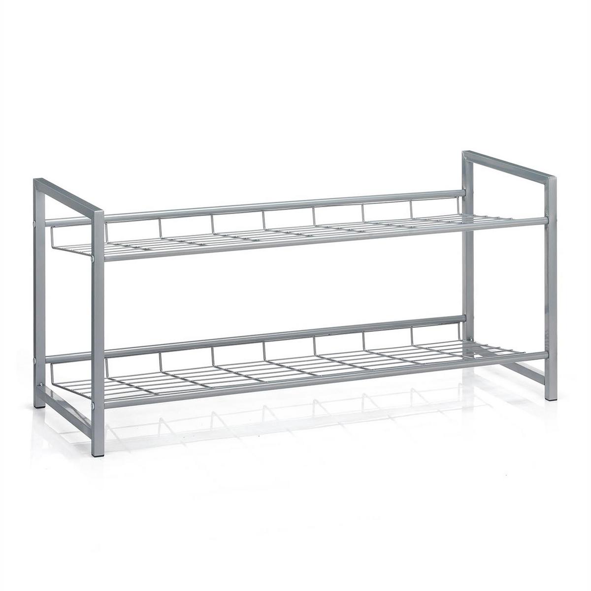 SCHUHREGAL SYSTEM - Silberfarben, Metall (81/38/30cm) - CARO-Möbel