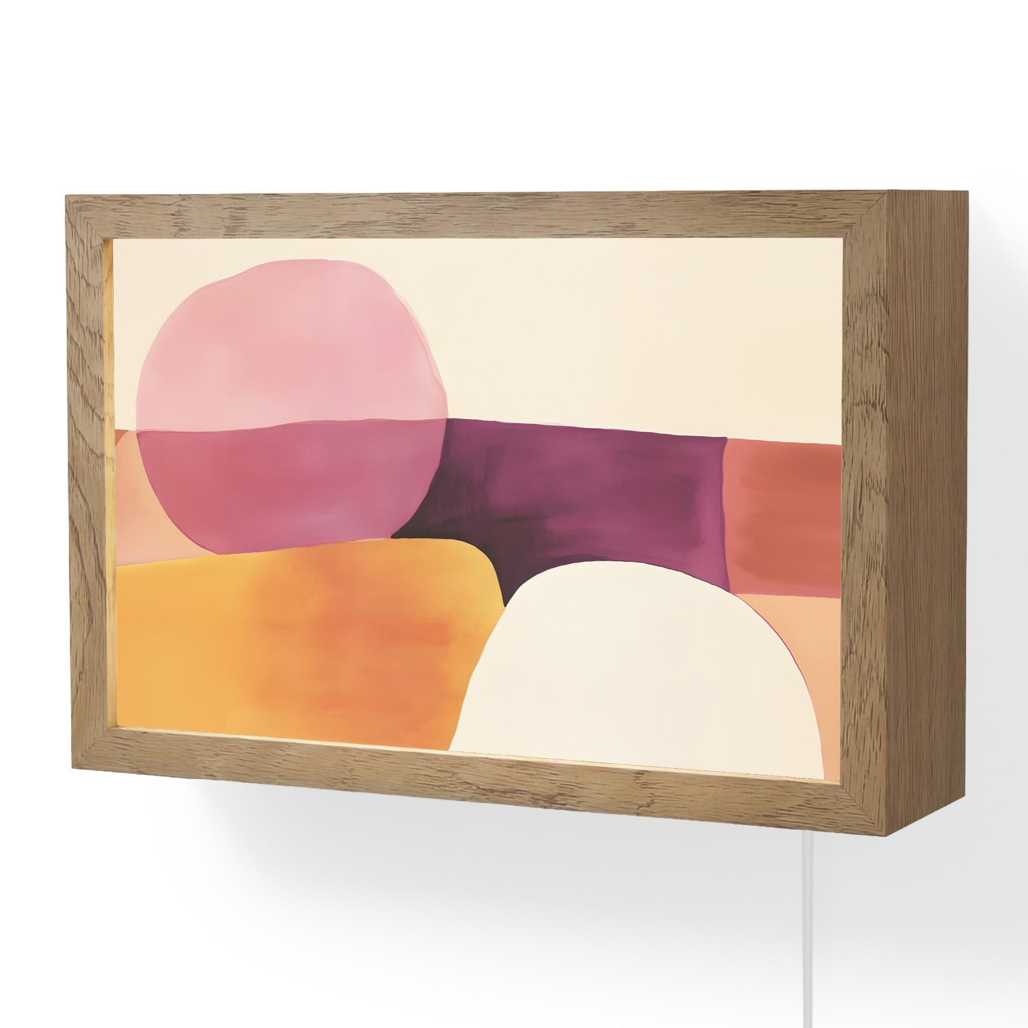 WANDLEUCHTE Formen - Abstrakt - Farbenfroh 30x20 cm - Rosa, Holzwerkstoff (30/20/8cm) - OnlyWow