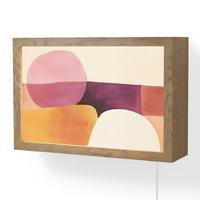 WANDLEUCHTE Formen - Abstrakt - Farbenfroh 30x20 cm - Rosa, Holzwerkstoff (30/20/8cm) - OnlyWow