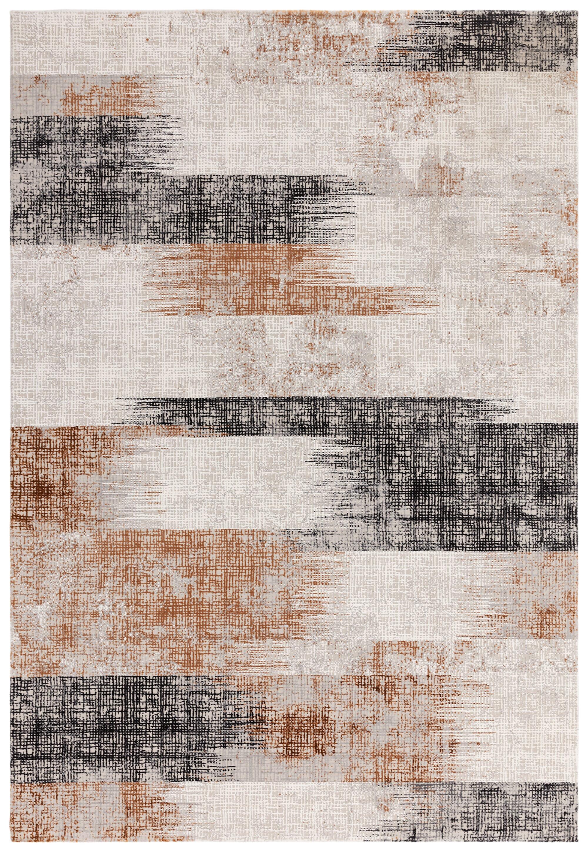 TEPPICH TIBER-Orte, geometrisch-abstrakt, Terrakotta, 200 x 290 cm - Orange, Textil (290/200cm) - KADIMA DESIGN