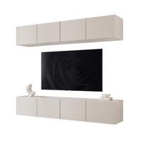 WOHNWAND ANGEL II Kaschmir hängend mit LED-Beleuchtung 200 cm - Kaschmir, Holzwerkstoff (200/36/40cm) - Idohome