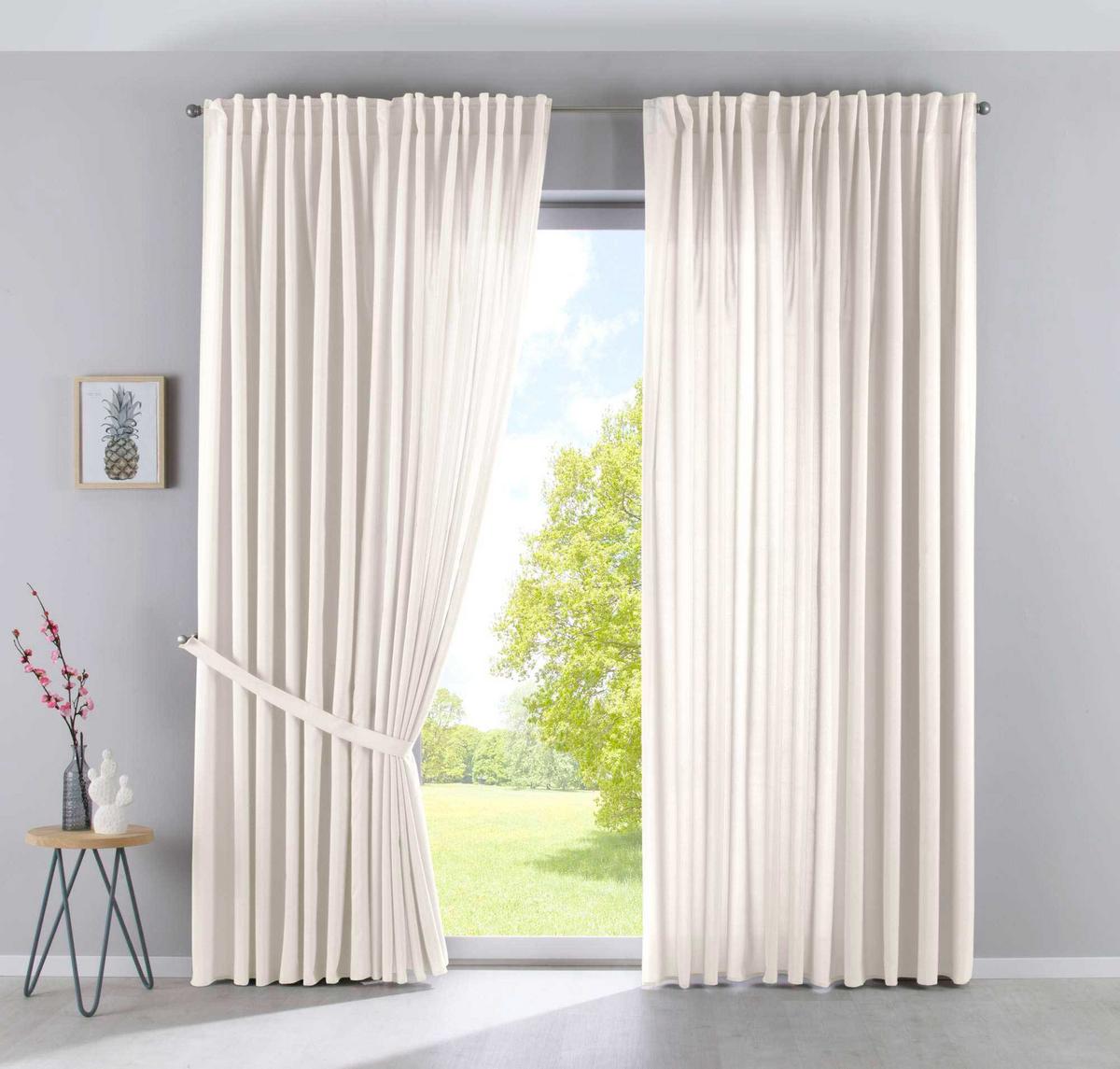SCHLAUFENGARDINE 2ER SET »Jena« HxB 250x300 cm Creme - Creme, Textil (300/250cm) - Gardinenbox