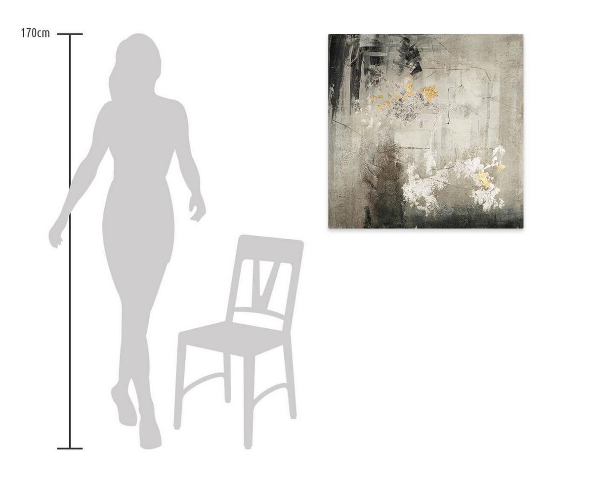 ÖLGEMÄLDE 80/80 cm - Grau, Holz/Textil (80/80cm) - KUNSTLOFT