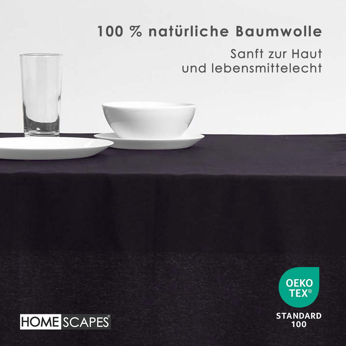 TISCHDECKE schwarz 137/137 cm, 100% Baumwolle - Schwarz, Textil (137/137cm) - Homescapes