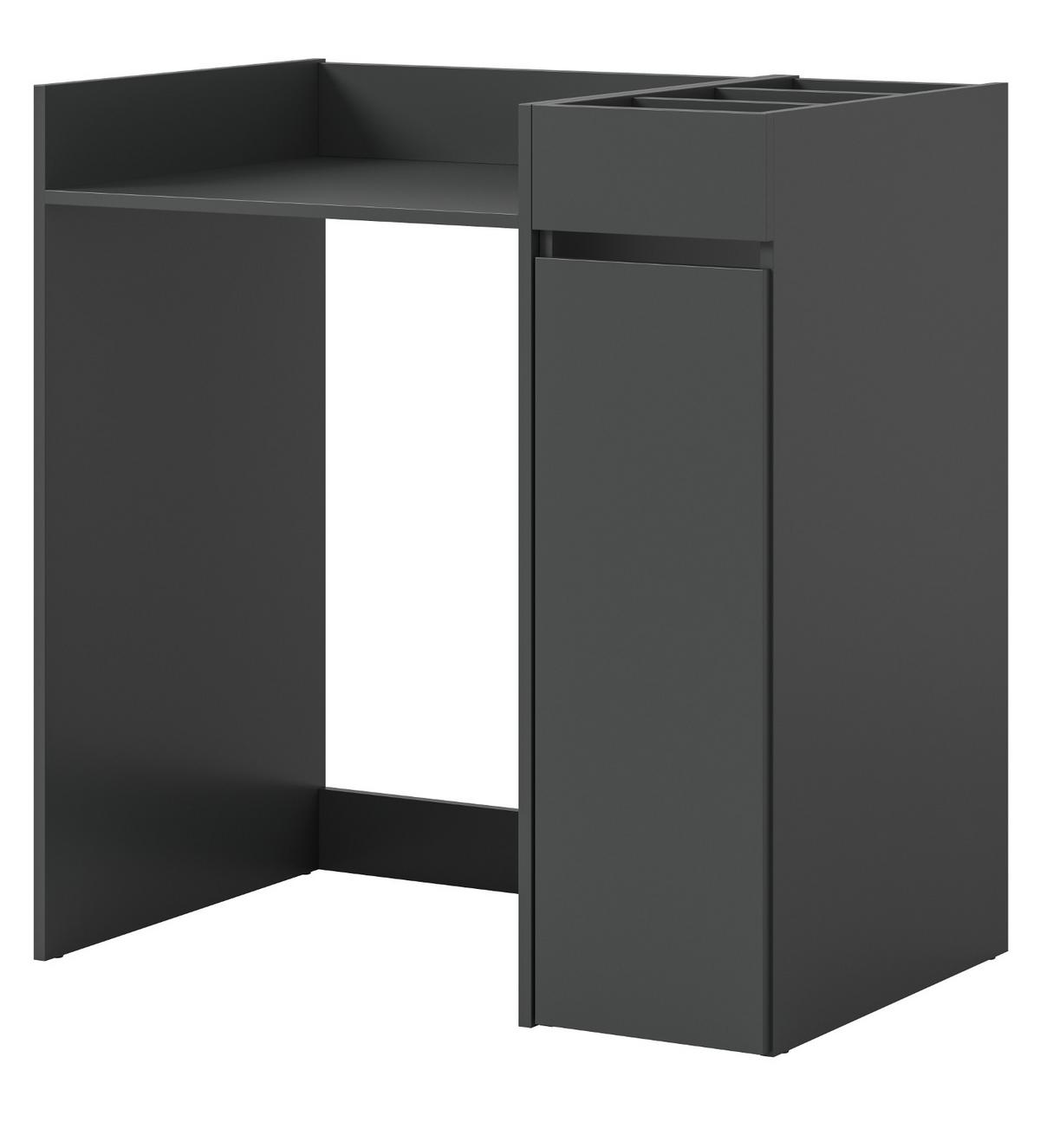 WASCHMASCHINENUMBAU Set grau 2-teilig, Überbauschrank und Anstellregal - Schwarz/Grau, Holzwerkstoff/Metall (95/101/60cm) - Inn.Furn