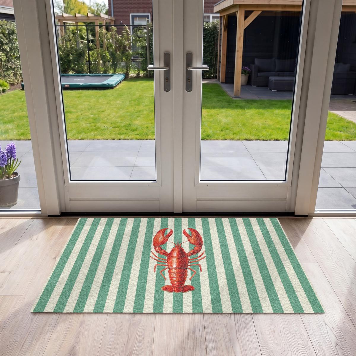 FUSSMATTE Krebs - Streifen - Realistisch - Sommerlich Schmutzmatte 120x80 cm - Multicolor, Kunststoff (120/0.4cm) - MuchoWow