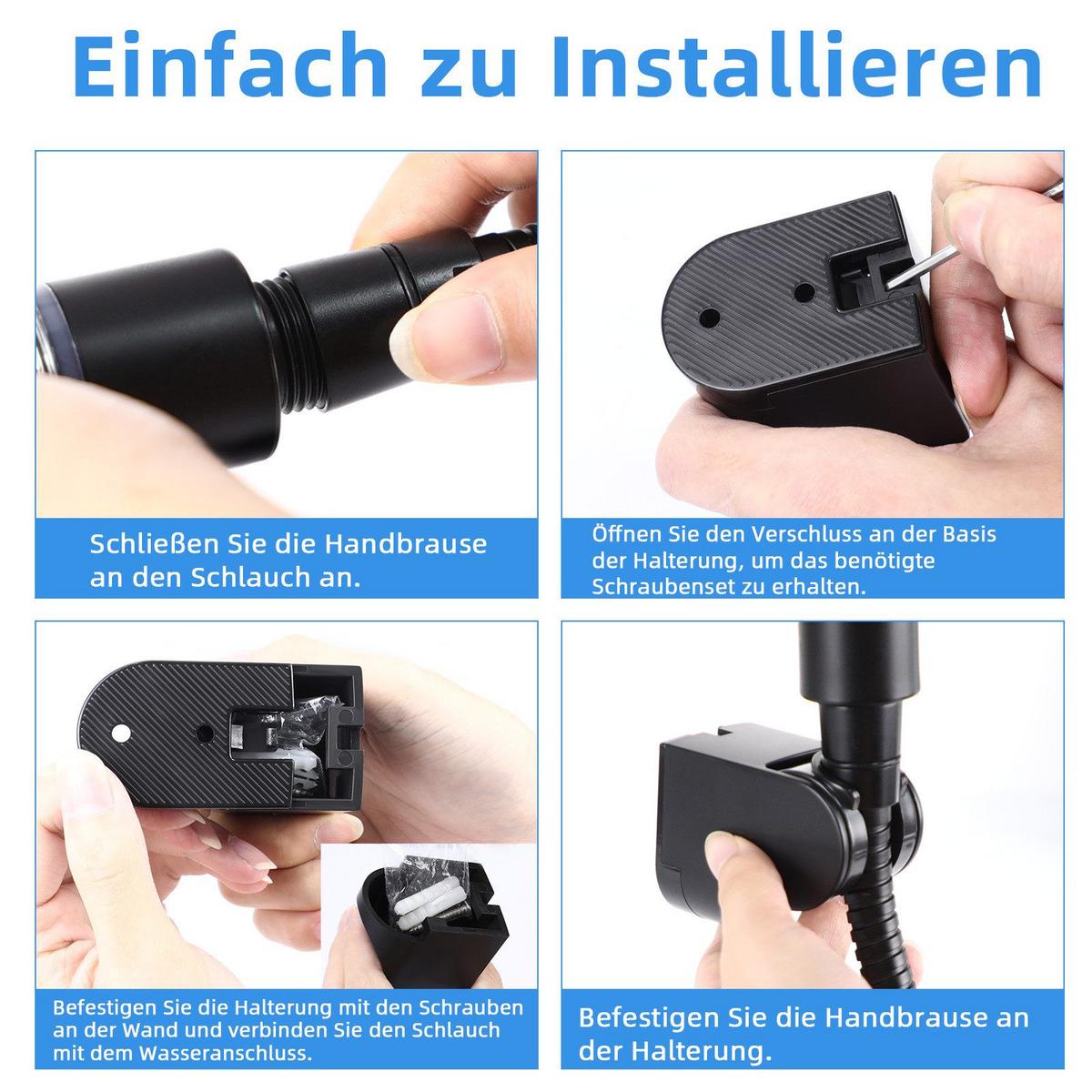DUSCHKOPF WasserOase - Schwarz, Kunststoff (4/26/9cm) - Nettlife