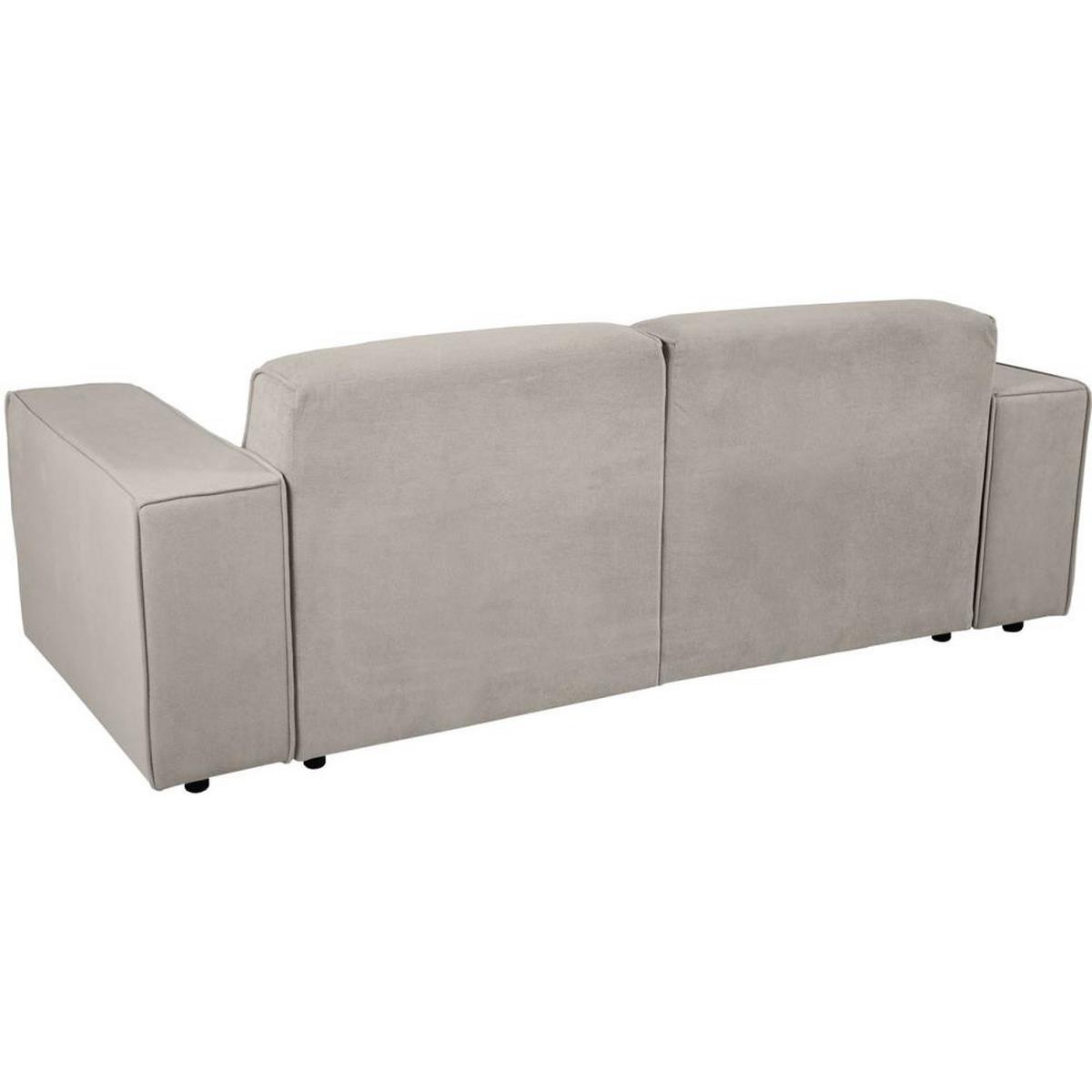 3-SITZER SOFA Pedro ohne Schlaffunktion beige - Beige/Schwarz, Textil (215/75/88cm) - Beautysofa