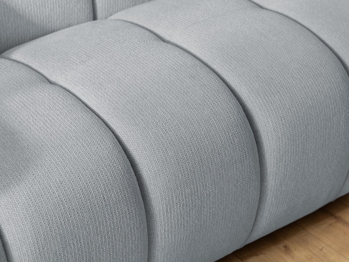 SESSEL Nubira in tief gesteppter Bubble-Optik aus weichem Grau Strukturstoff im modernen Design - Schwarz/Grau, Holz/Kunststoff (115/69/89cm) - S-Style Möbel