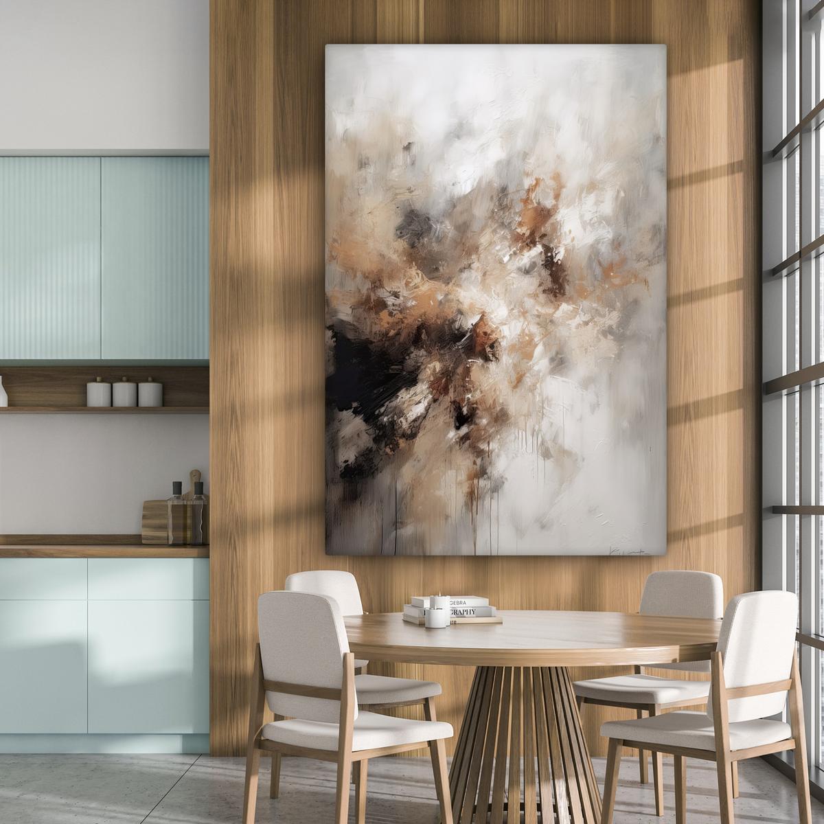 LEINWANDBILD Farbe - Abstrakt - Beige - Kunst Deko Groß 90x140 cm - Greige, Textil (90/140cm) - MuchoWow