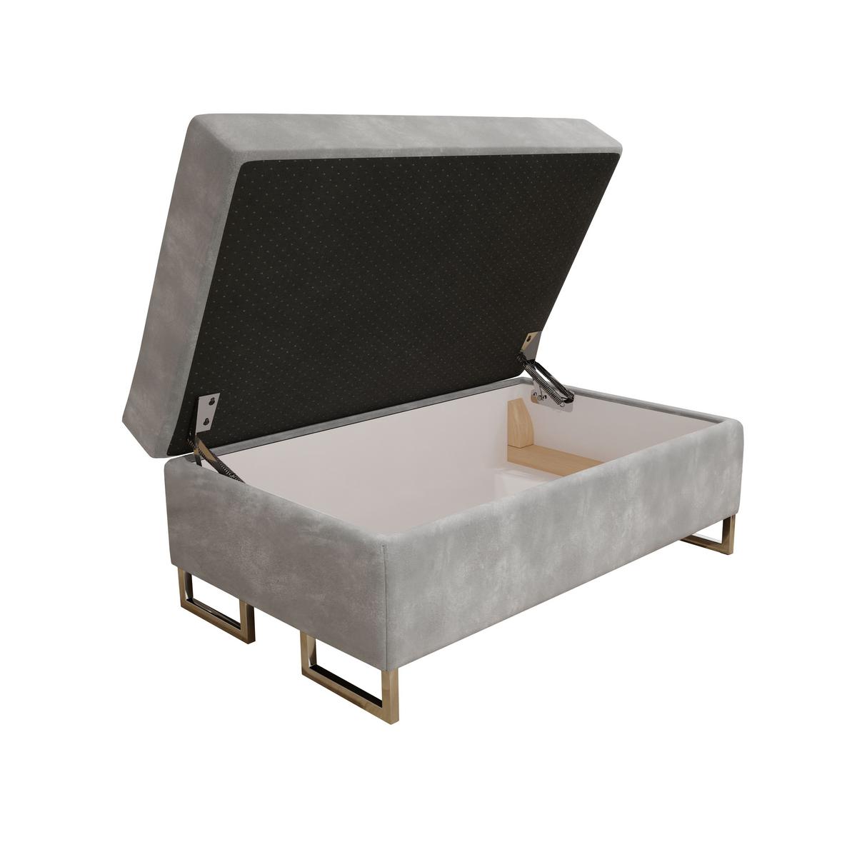 POLSTERHOCKER BARLET Hellgrau 100x60 cm - Hellgrau, Textil (100/41/60cm) - MASSENO