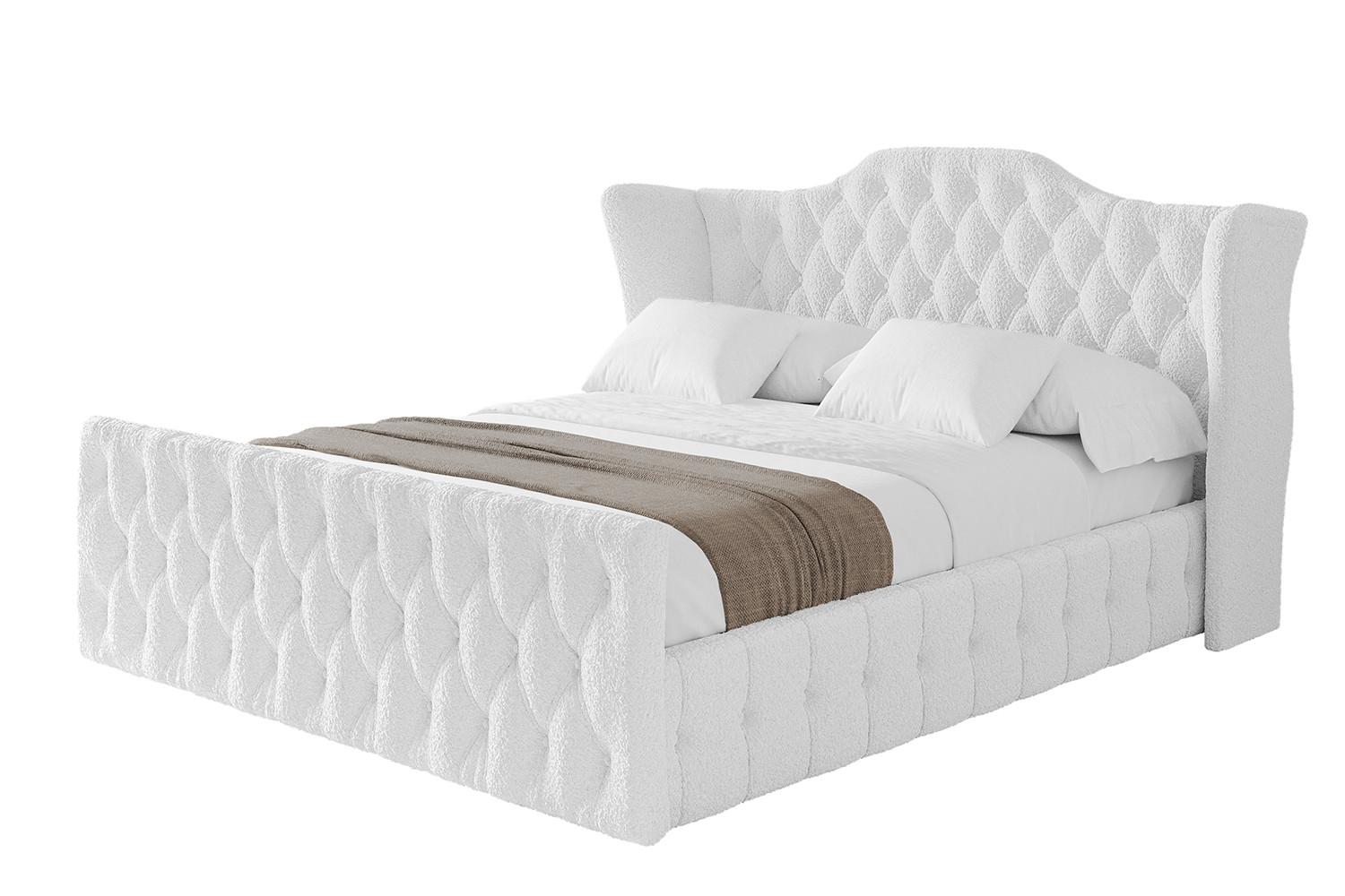 POLSTERBETT mit Bettkasten, Fußteil und Lattenrost, Boxbett ohne Matratze - MODY-Z 120x200 Weiß - Weiß, Holzwerkstoff/Textil (120/200cm) - ALTDECOR