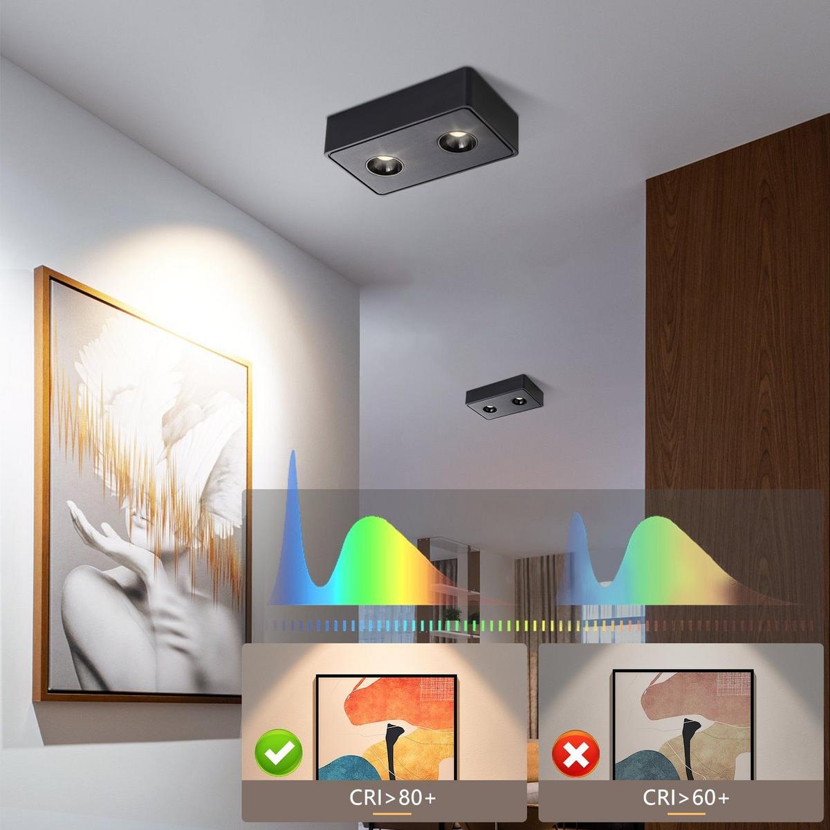 LED-DECKENLEUCHTE Traum 23/14/6 cm - Schwarz, Metall (23/14/6cm) - Nettlife