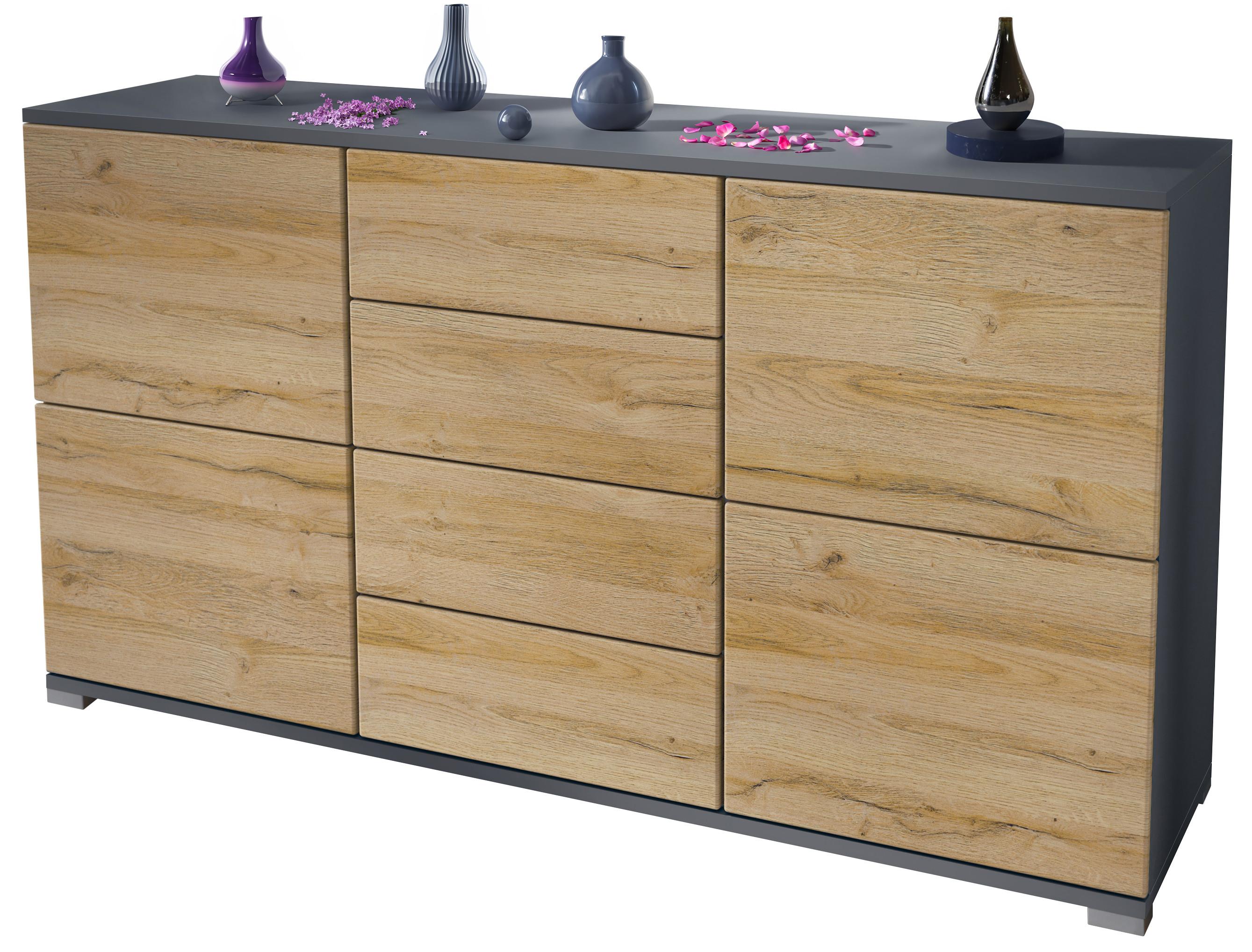 SIDEBOARD Rova Eiche Natur - Eichefarben, Holzwerkstoff (138.5/75.5/35cm) - Vladon