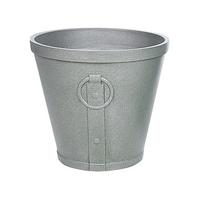 BLUMENTOPF grau rund 45/45/41 cm Vari - Grau, Stein (41cm) - Beliani