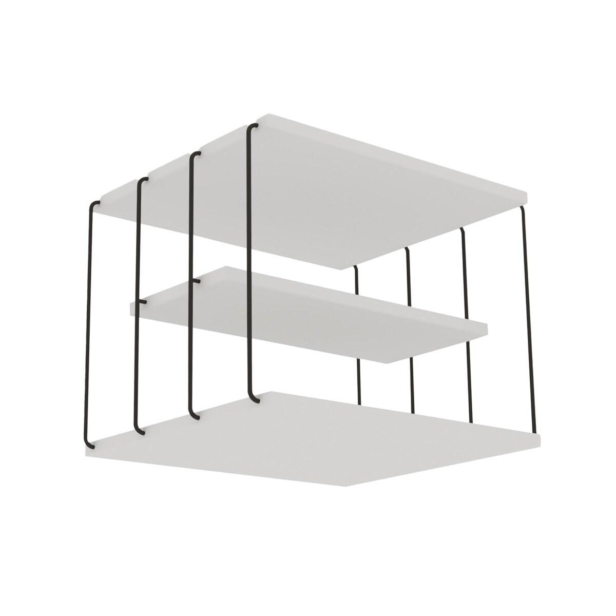 BEISTELLTISCH mit mehreren Ebenen - Lifon - 50/40/33 cm - Weiß, Holzwerkstoff (45/40/33cm) - Calicosy