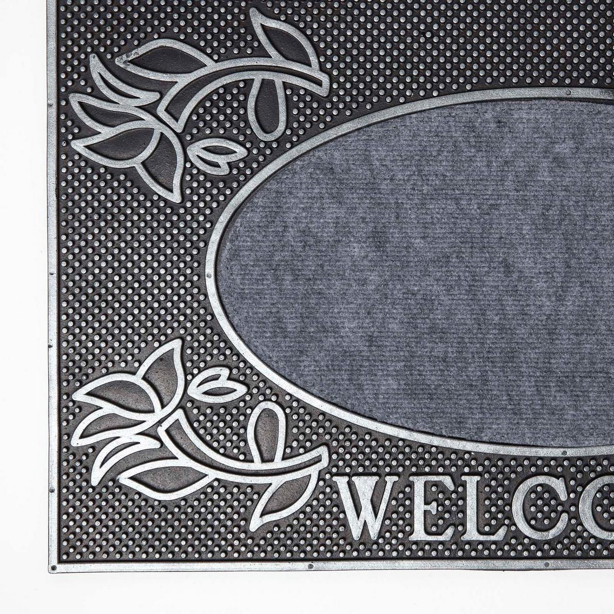 FUSSMATTE Welcome silber-grau 45/75 cm - Grau, Naturmaterialien (45/75cm) - Homescapes