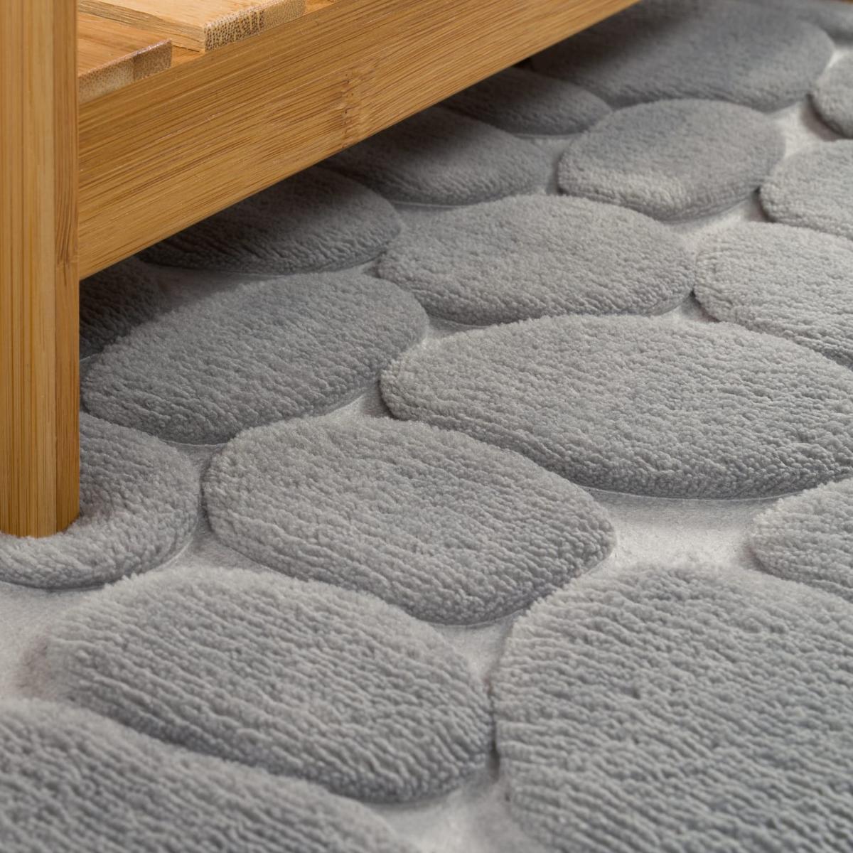 STRUKTURTEPPICH Waschbar handgewebt, abstrakt in 3D, Grau, 65 x 120 cm - Grau, Textil (65/120cm) - KADIMA DESIGN