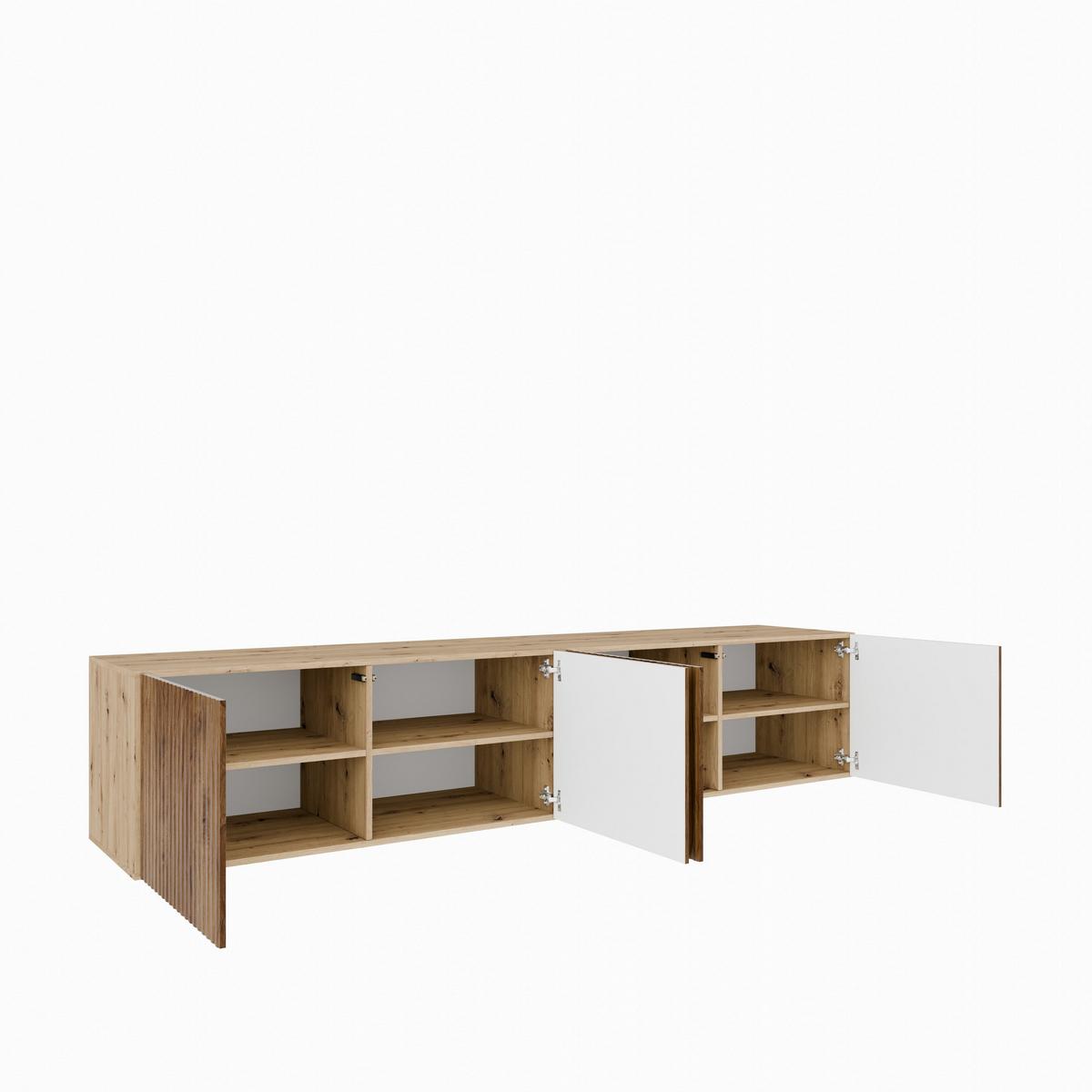 LOWBOARD VAREN 200/41/40 cm, Hängender TV-Schrank Eiche Artisan / Eichefarben - Eichefarben/Braun, Holzwerkstoff (200/41/40cm) - MASSENO