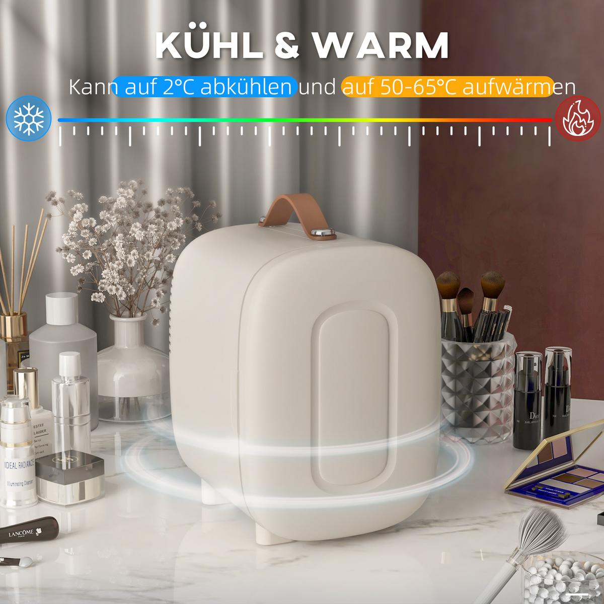 MINI-KÜHLSCHRANK ABS Aluminium Cremeweiß - Creme, Kunststoff (26.3/28/20.3cm) - HOMCOM