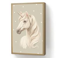 NACHTTISCHLAMPE MIT AKKU Einhorn - Weiß - Punkte 40x60 cm - Taupe, Holzwerkstoff (8/40/60cm) - OnlyWow