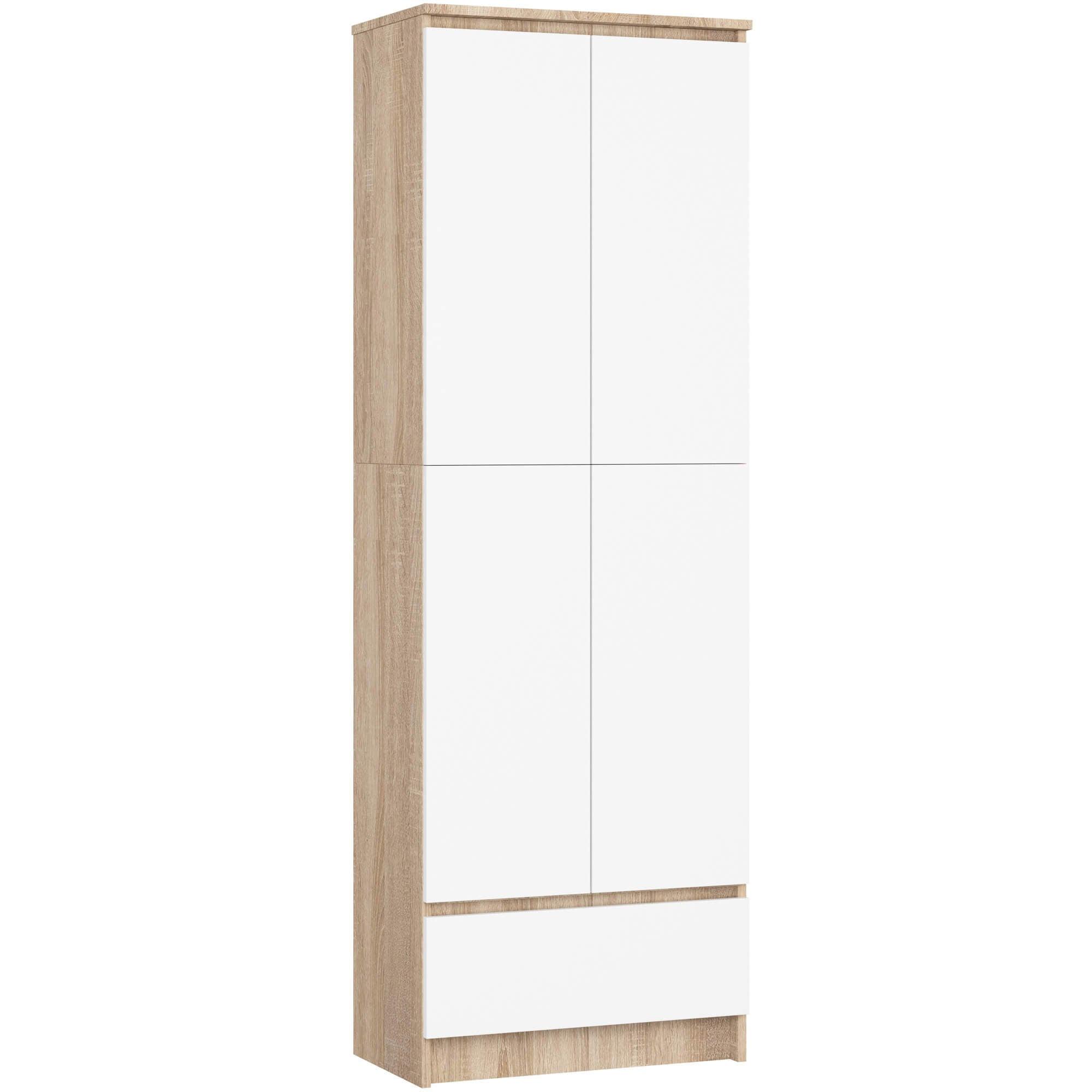 STANDREGAL Eiche Sonoma, Weiß 180/60/35 - Weiß, Holzwerkstoff (60/180/35cm) - RAUMHIRSCH FURNITURE