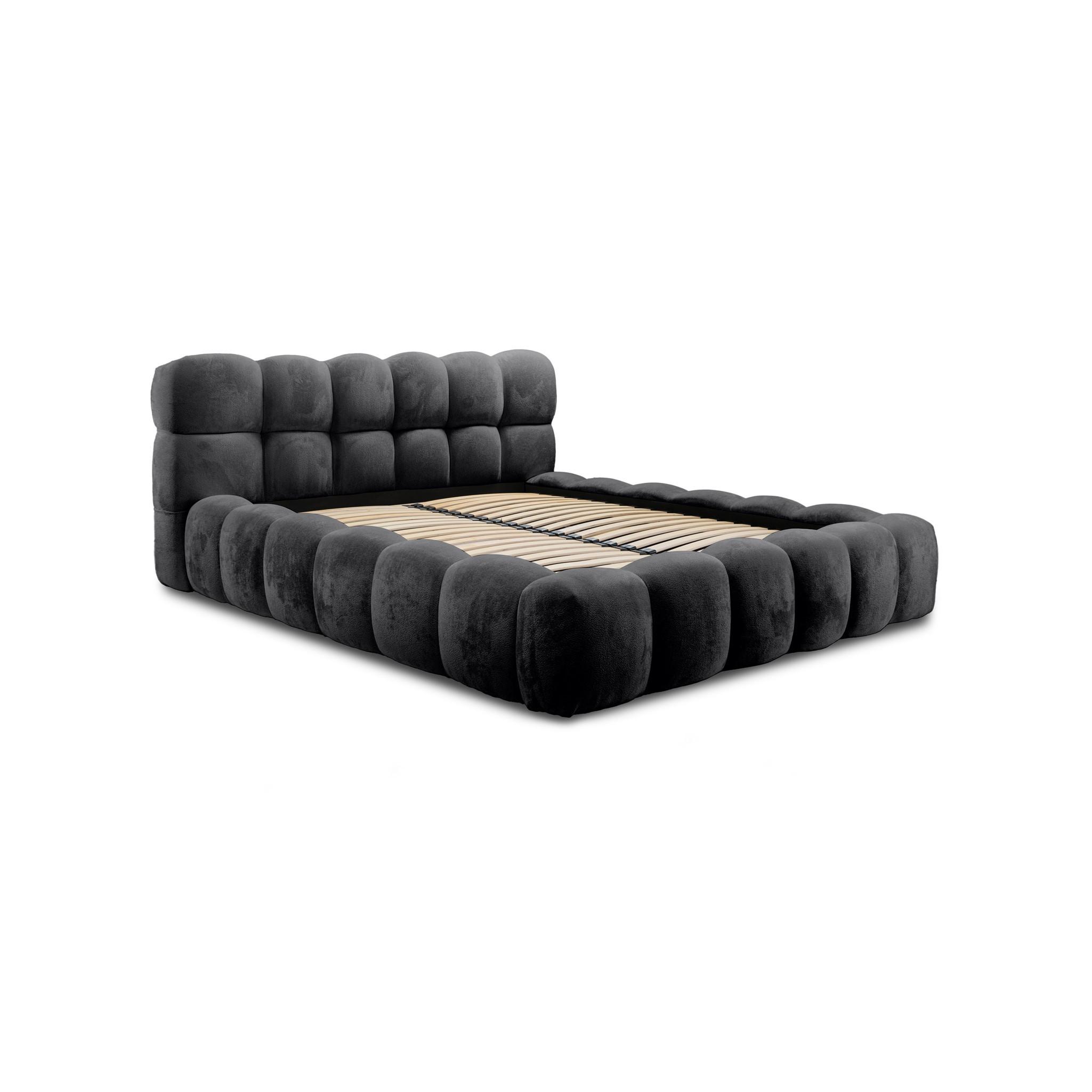 POLSTERBETT Aurelia - Schwarz, Holzwerkstoff/Textil (180/200cm) - Fun Möbel