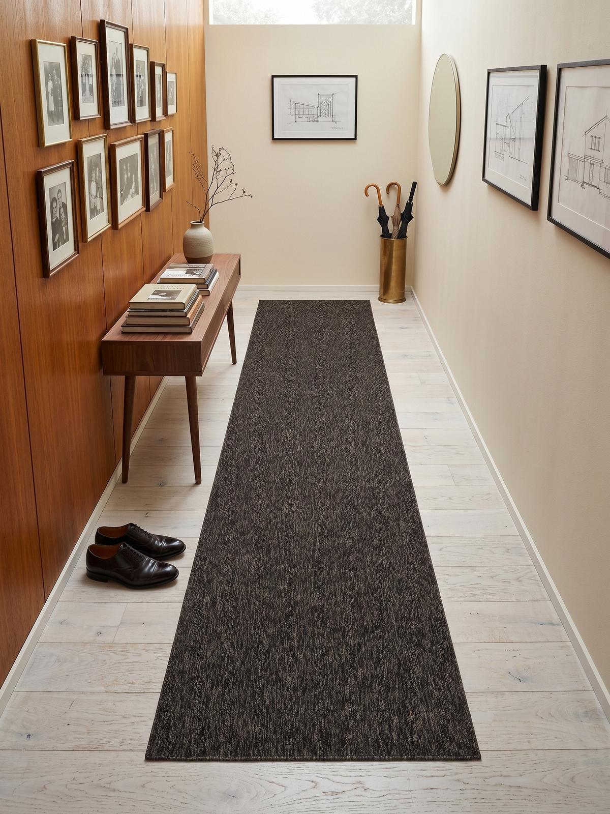 KURZFLORTEPPICH AMMER, einfarbig, Braun, 80 x 250 cm - Braun, Textil (250/80cm) - KADIMA DESIGN