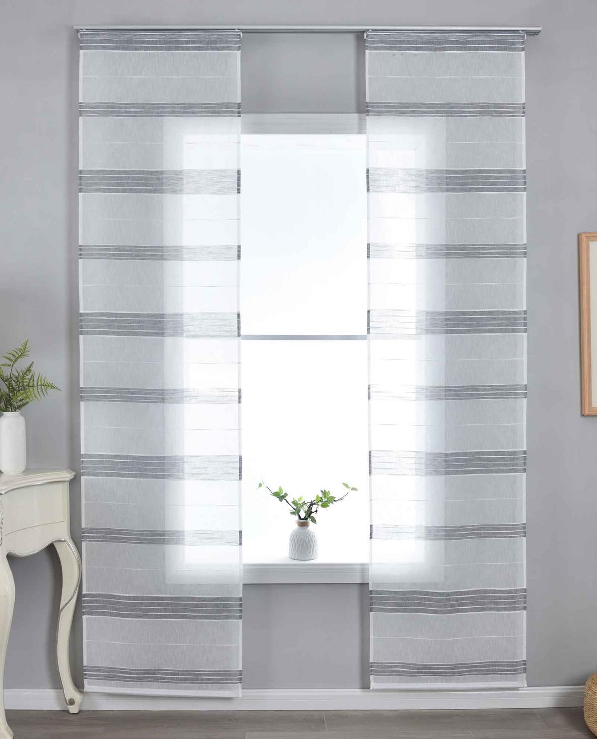 SCHIEBEVORHANG 2ER SET »Frankfurt« HxB 245x60 cm Grau - Grau, Textil (60/245cm) - Gardinenbox