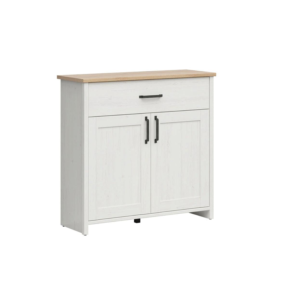 SIDEBOARD Aksel Weiß und Holz - Weiß, Holzwerkstoff (102/99/37cm) - Petits-meubles
