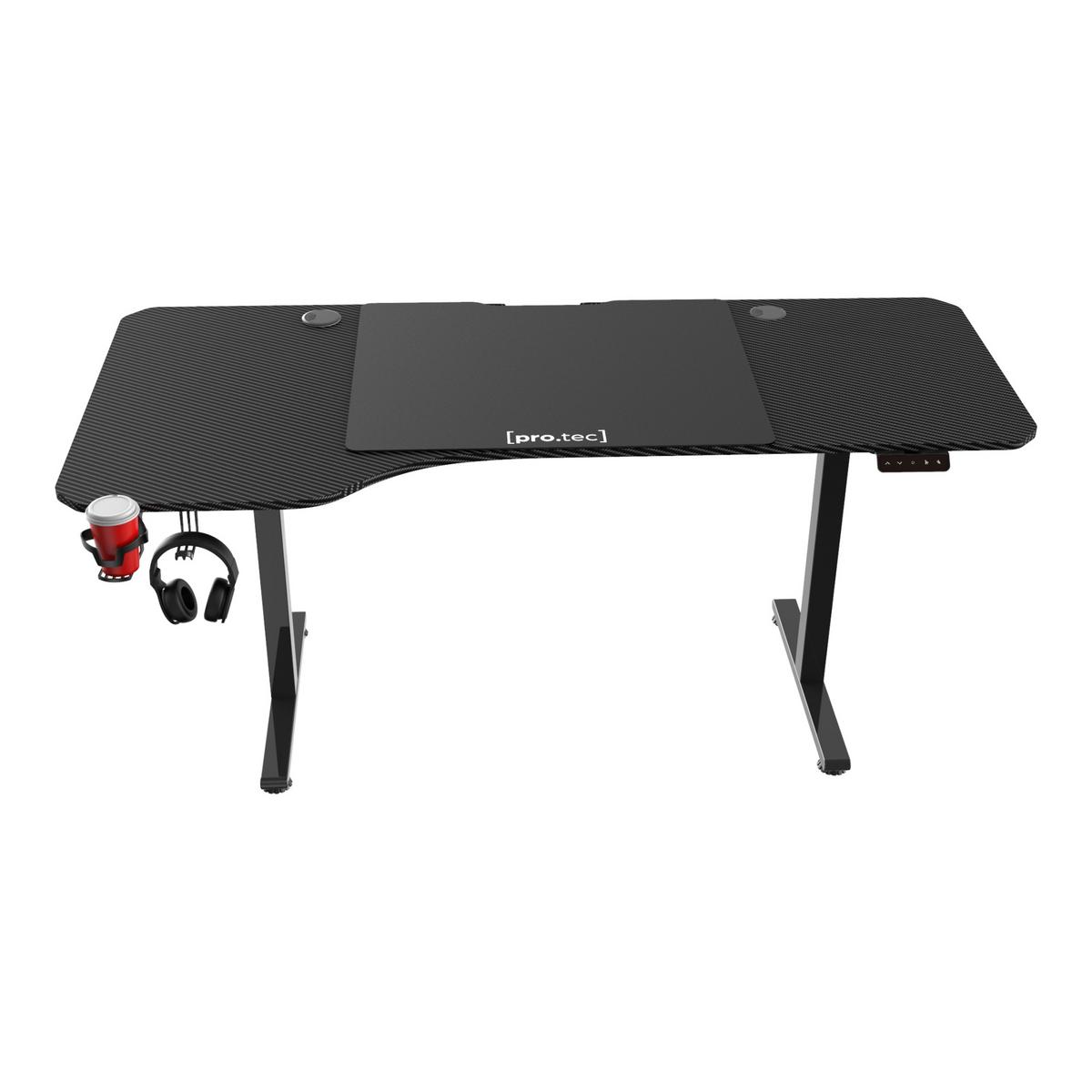 VERSTELLBARER TISCH Stryn - Schwarz, Holzwerkstoff/Metall (75/160/117cm) - pro.tec
