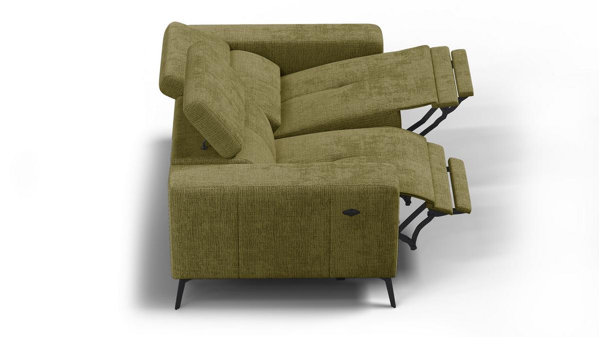 RELAXSOFA MORELLO 2-Sitzer, olive, 2 x Relax Zero Gravity - Olivgrün, Holz/Textil (164/82/103cm) - Wozimo