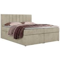 BOXBETT INERO 140/200 - Beige Velvet - Topper Visco - H4 - Beige/Schwarz, Kunststoff/Textil (140/200cm) - MKS