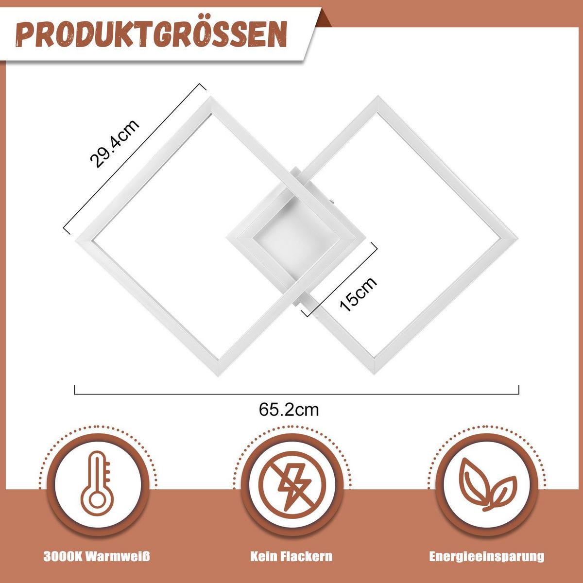 LED-DECKENLEUCHTE Mapes 46.1/46.1/5.8 cm - Weiß, Metall (46.1/46.1/5.8cm) - Nettlife
