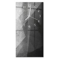 WANDUHR aus Glas 30x60 cm - Muster - Schwarz, Glas (30/60/0.4cm) - TULUP