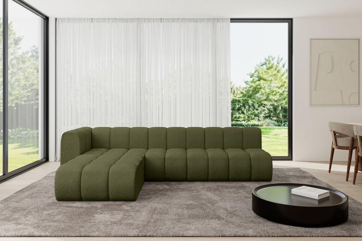 ECKSOFA modulares Sofa Darnel-L2 - 296x177x70 cm Grün - Grün, Holzwerkstoff/Textil (296/177cm) - ALTDECOR