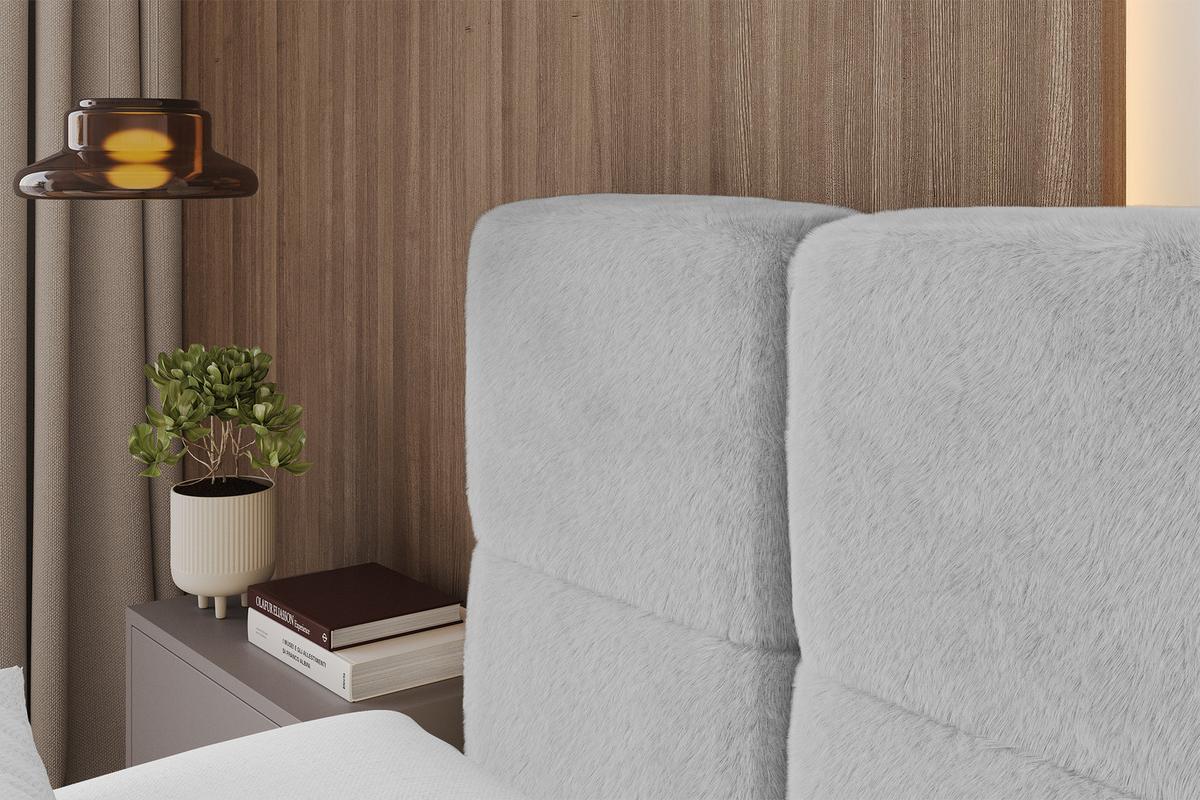 POLSTERBETT mit Bettkasten und Lattenrost mit Kopfteil, Boxbett ohne Matratze, mit Stauraum - NATA 140x200 Hellgrau - Hellgrau, Holzwerkstoff/Textil (140/200cm) - ALTDECOR