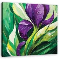 WANDBILD lila gemalte blumen - Lila, Textil (30/30cm) - Feeby