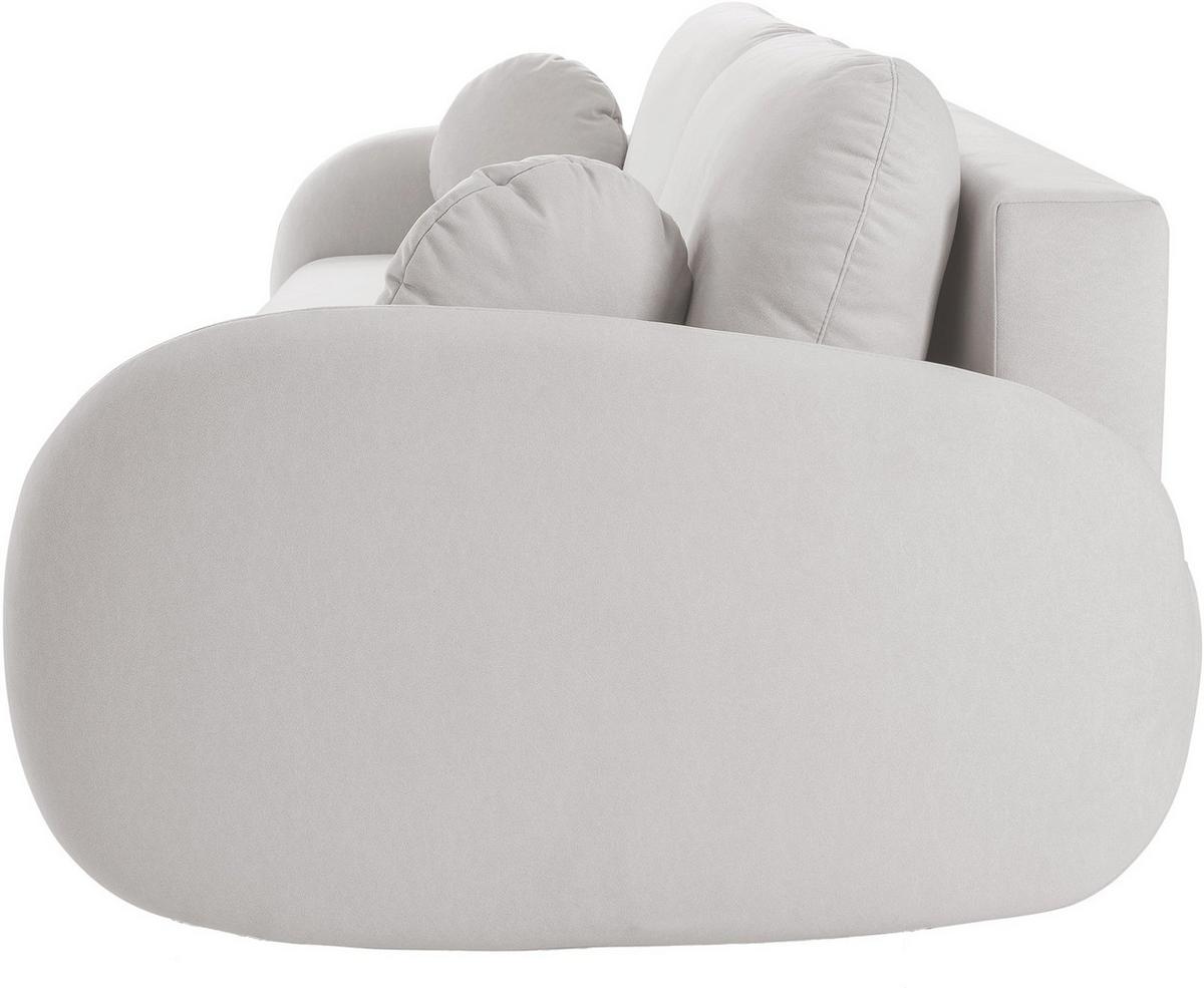 SCHLAFSOFA Bafra Creme Velours - Creme/Schwarz, Holz/Textil (232/92/102cm) - Selsey