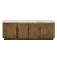 TV-SCHRANK aus Massivholz und Marmor 146/48/42 cm - Beige, Holz (42/48/12cm) - Signature