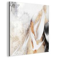 METALLBILD Luxus - Abstrakt - Gold - Weiß 20x20 cm - Goldfarben, Metall (20/20cm) - MuchoWow